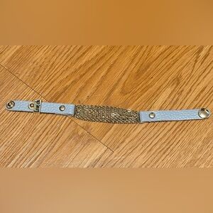 ERIMISH Multi Gold Chain w/Leather Band